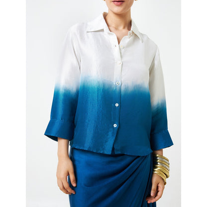 Moment Bombay Blue Painters Silk Shirt