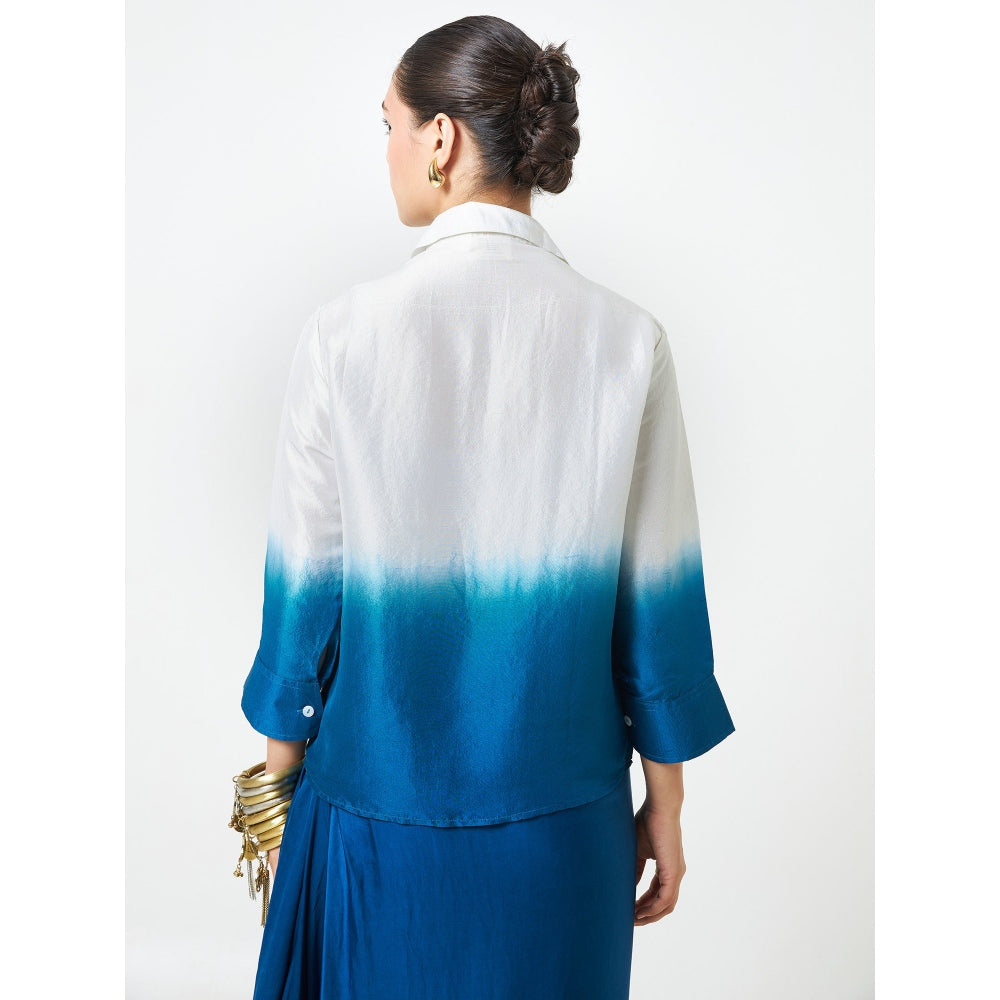 Moment Bombay Blue Painters Silk Shirt