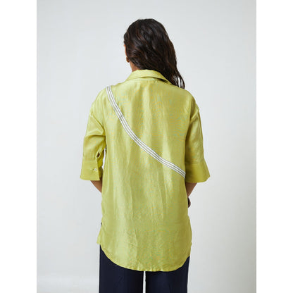 Moment Bombay Green Staple Silk Shirt
