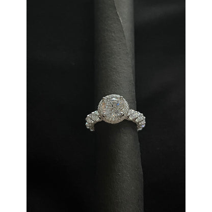 Mon Tresor 2.5 Carat Round Solitaire With Dia Halo And 3D Dia Ring - White