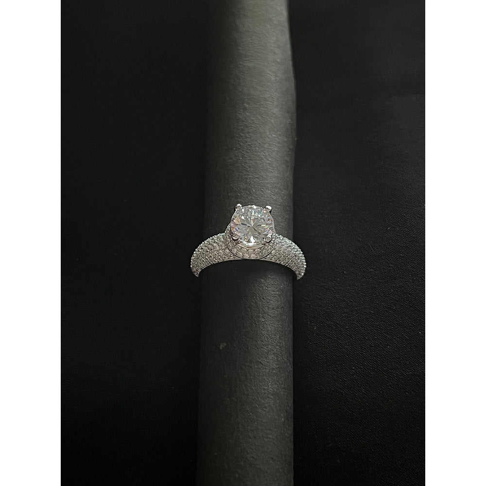 Mon Tresor 2 Carat Solitaire With Lifted Diamond Dust Ring - White