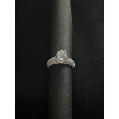 Mon Tresor 2 Carat Solitaire With Lifted Diamond Dust Ring - White