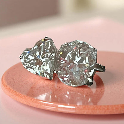 Mon Tresor Oval And Heart Toi-Et-Moi Ring - White