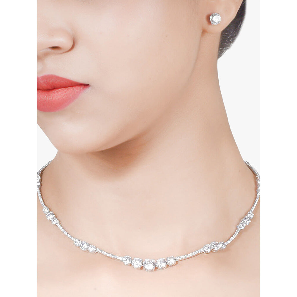 Mon Tresor Celeste Five Necklace with Pair of Earrings - White