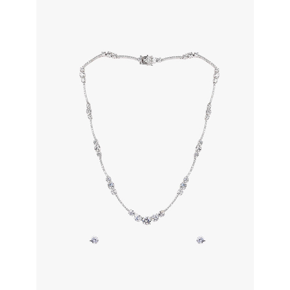 Mon Tresor Celeste Five Necklace with Pair of Earrings - White