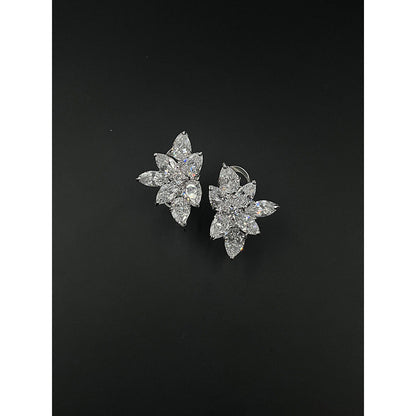 Mon Tresor Classic Pear Cluster Stud Earrings - White