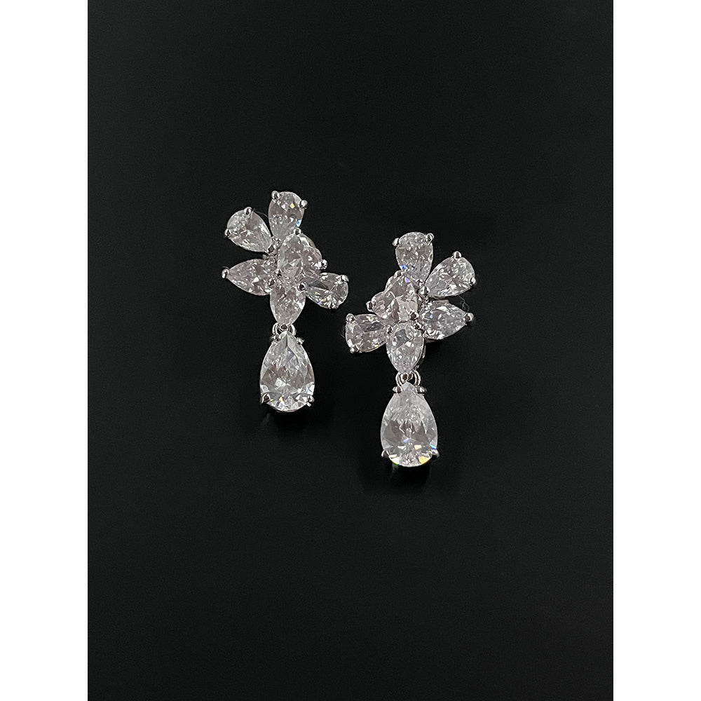 Mon Tresor Celeste Bloom Drop Earrings - White