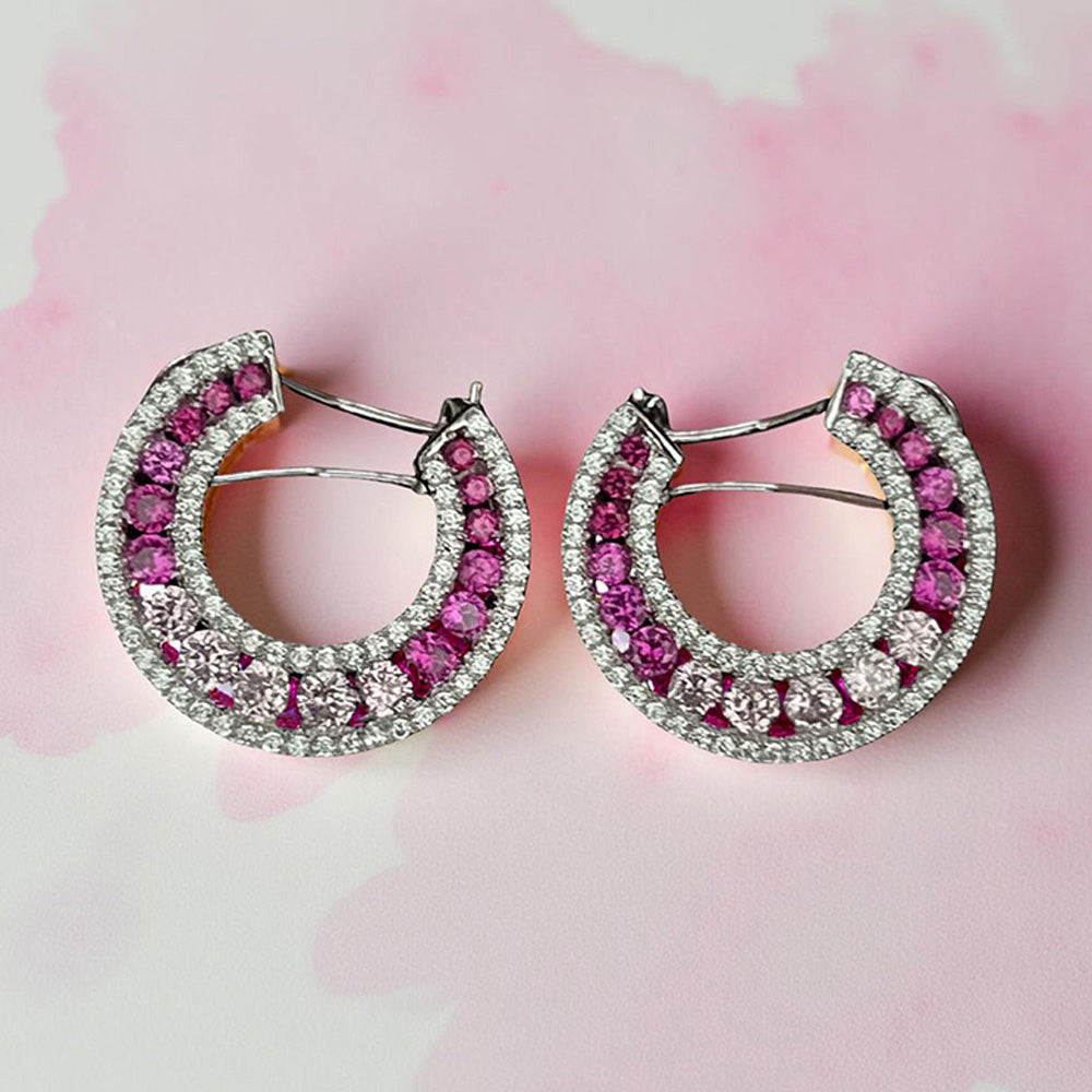 Mon Tresor Shaded Pink Bali Earrings