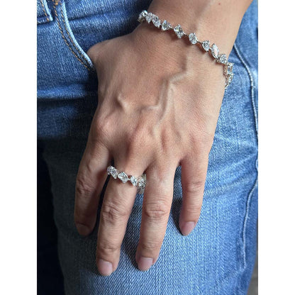 Mon Tresor Segmented Assorted Diamond Bracelet - White