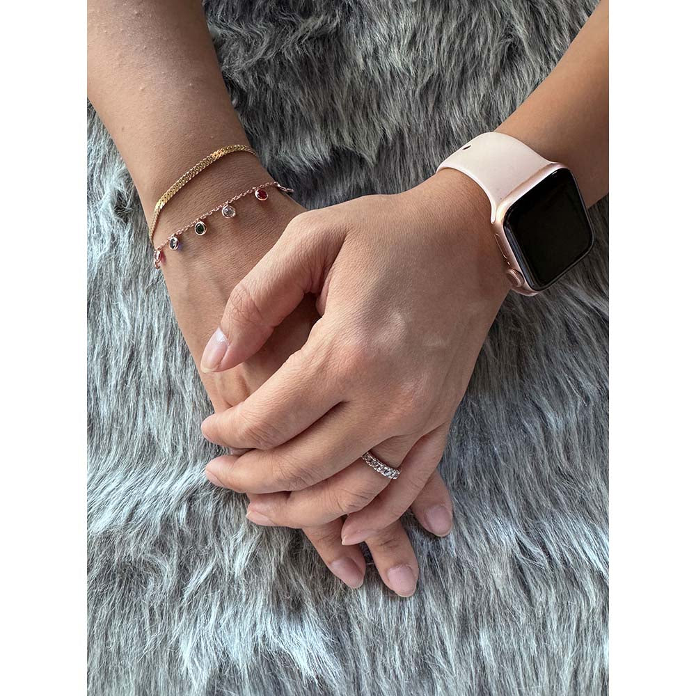 Mon Tresor Coloured Charms Bracelet In Rose Gold Polish - Multi-Color