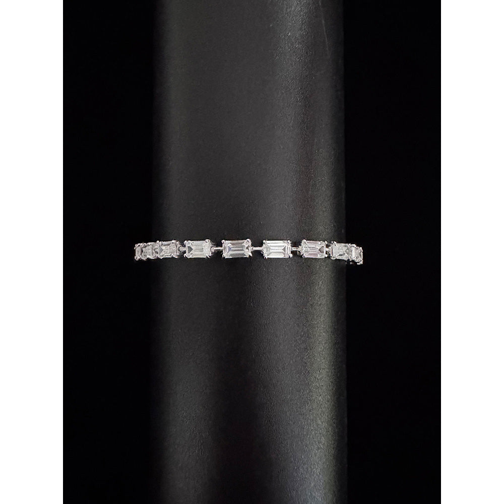 Mon Tresor Emerald Cut Segmented Bracelet - White