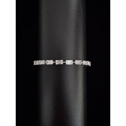Mon Tresor Emerald Cut Segmented Bracelet - White