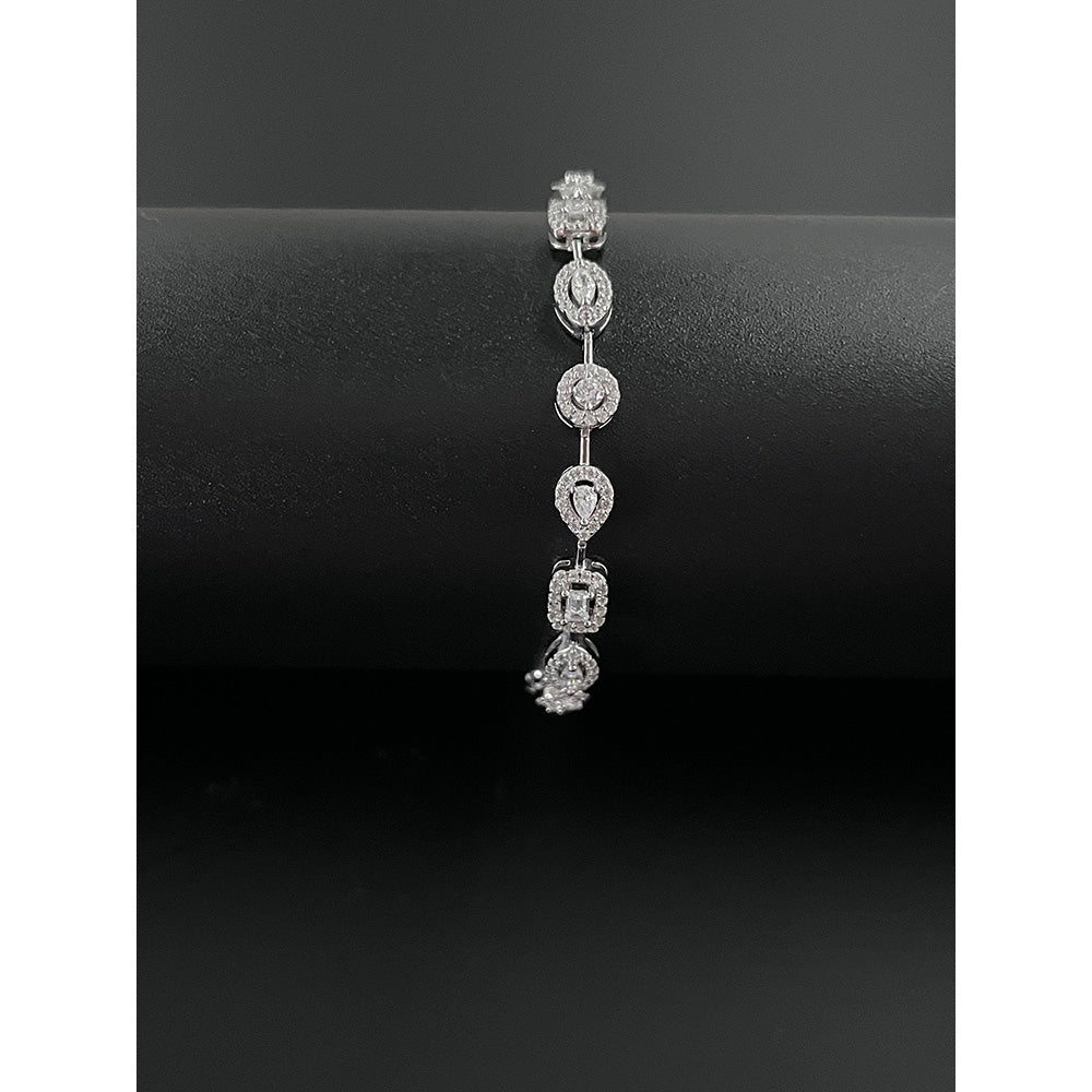 Mon Tresor Assorted Shaped Diamond Bracelet With Dia Halo - White