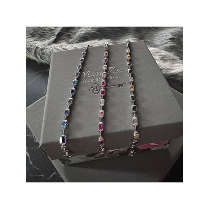 Mon Tresor Green And Yellow Bezel Tennis Bracelet - Multi-Color