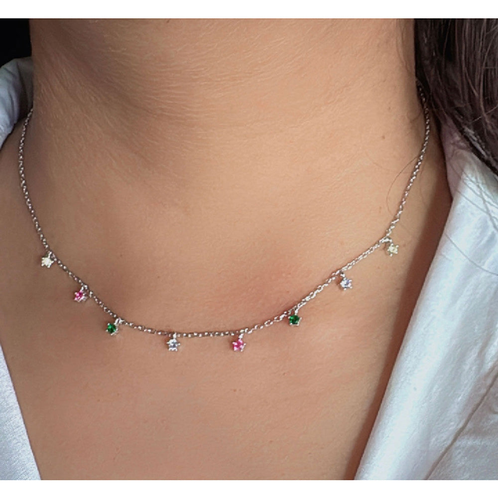 Mon Tresor Vibrant Charm Necklace - Multi-Color