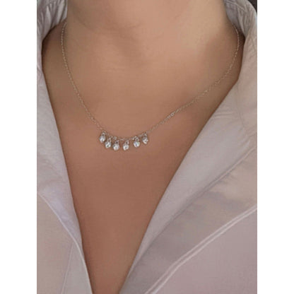 Mon Tresor 6 Hearts Charm Necklace - White