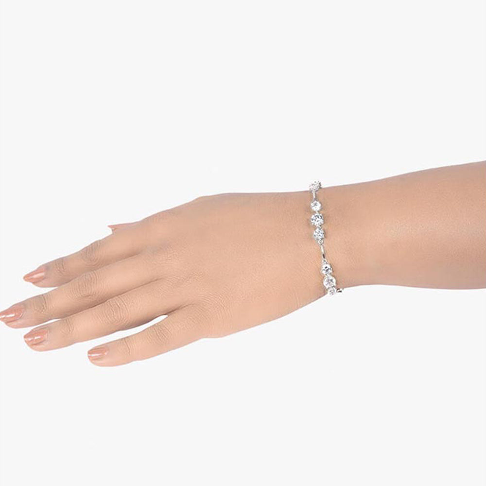 Mon Tresor White Solitaire Attached Tennis Bracelet
