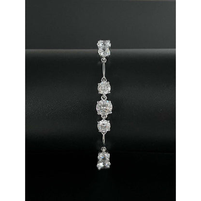 Mon Tresor White Solitaire Attached Tennis Bracelet