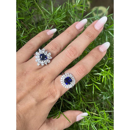 Mon Tresor Blue Heart Centre With Pear And Marquee Dia Halo