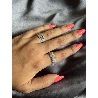 Mon Tresor White Lace Eternity Band