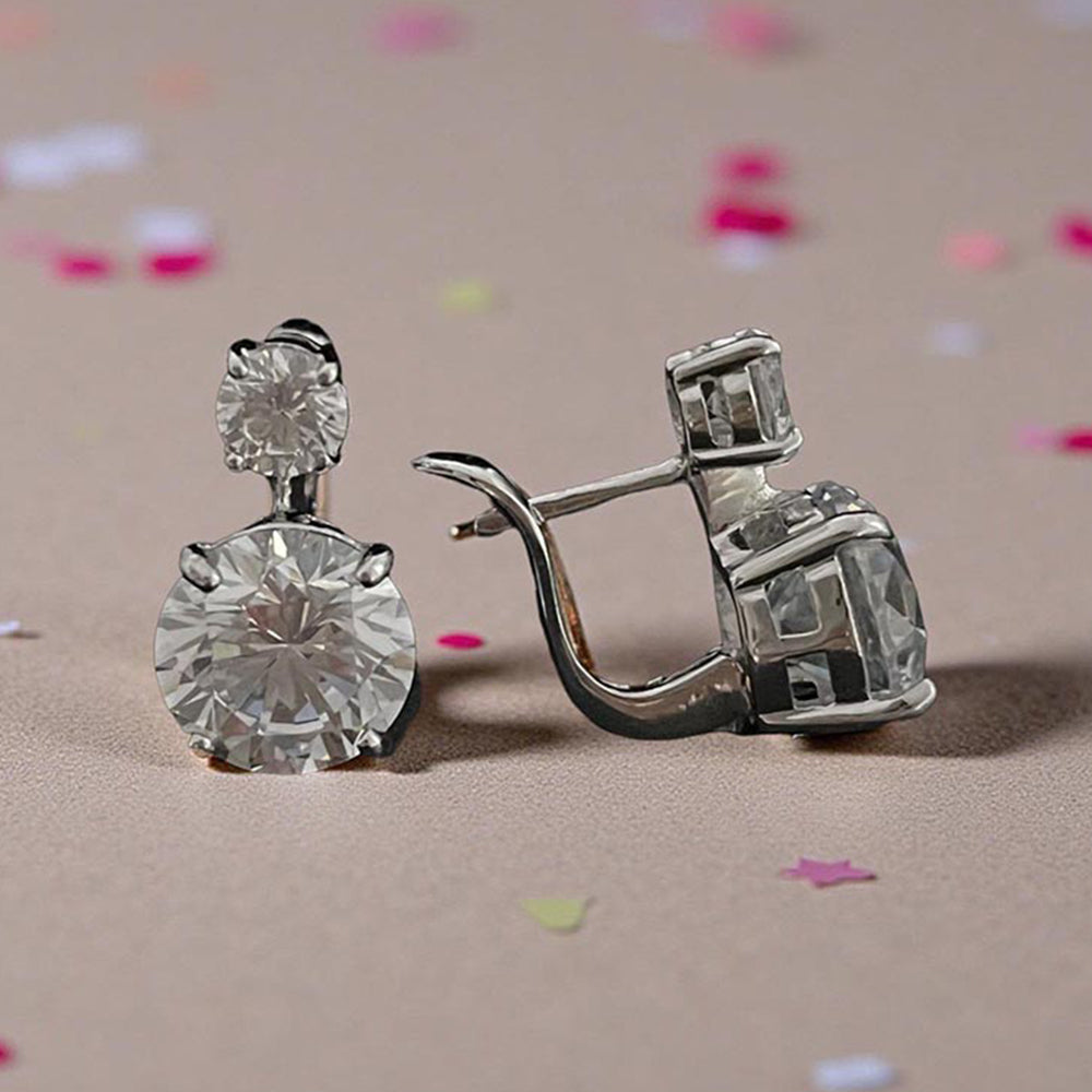 Mon Tresor White 5 Carat Solitaire Bali Earring