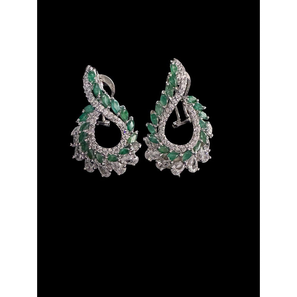 Mon Tresor Green Emerald Cascade Earrings