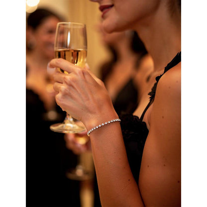 Mon Tresor White Segmented 6 Prong Tennis Bracelet