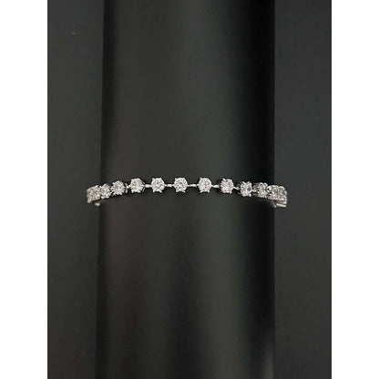 Mon Tresor White Segmented 6 Prong Tennis Bracelet