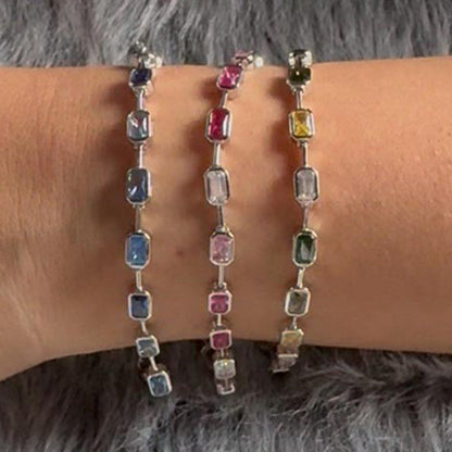 Mon Tresor Ombre Pink Bezel Tennis Bracelet