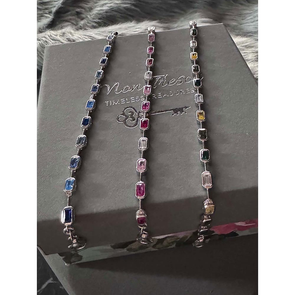 Mon Tresor Ombre Blue Bezel Tennis Bracelet