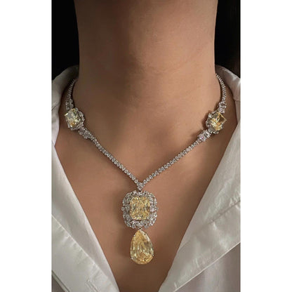 Mon Tresor Dia Necklace With 3 Yellow Jewellery Set