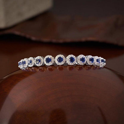 Mon Tresor Round Blue With Dia Halo