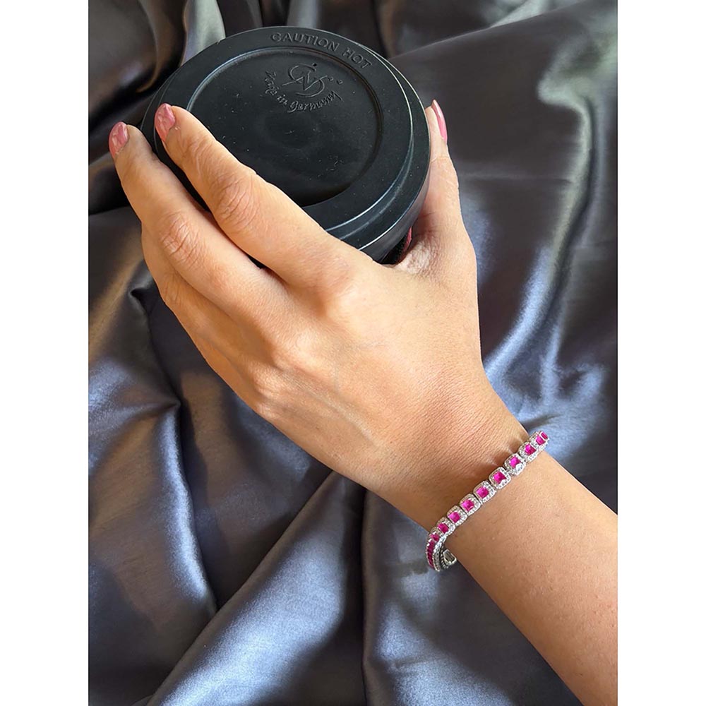 Mon Tresor Red Rose Radiance Tennis Bracelet