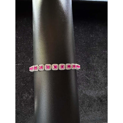 Mon Tresor Red Rose Radiance Tennis Bracelet