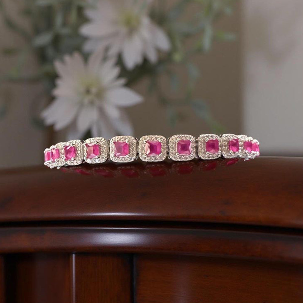 Mon Tresor Red Rose Radiance Tennis Bracelet