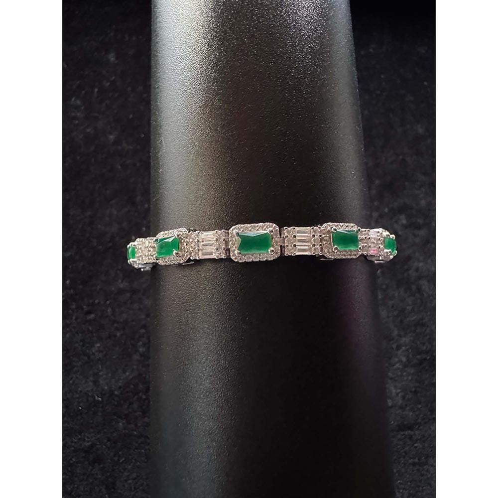 Mon Tresor Green Emerald Cut And Baguette Bracelet