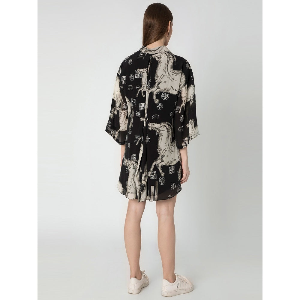 Masaba Black Stallion Mini Dress