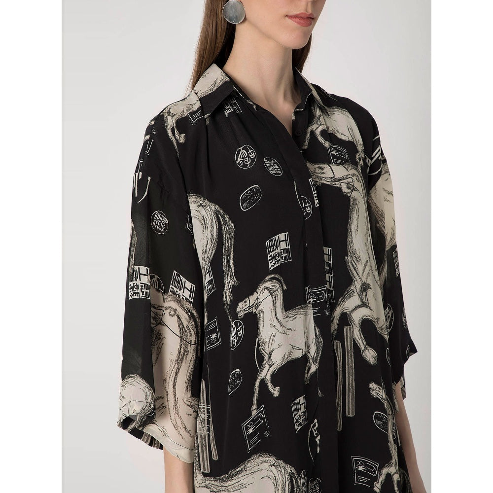 Masaba Black Stallion Mini Dress