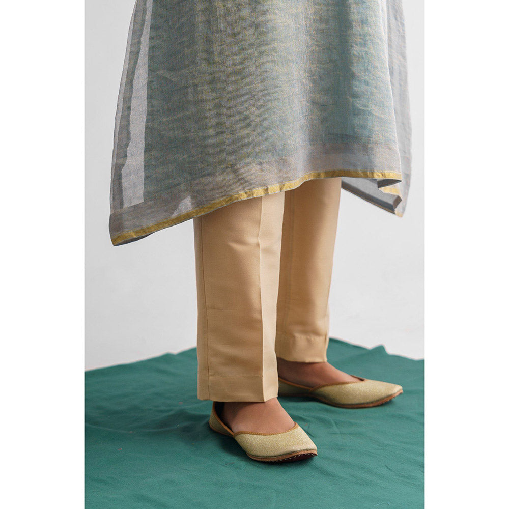 Mushio Women's Cotton Silk Solid Beige Pants