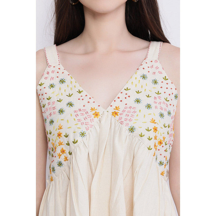 Mushio Vasl Top with Hand Embroidery