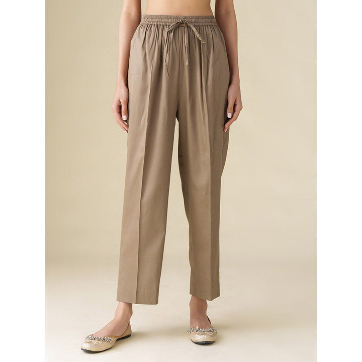 Mushio Brown Cotton Silk Pants
