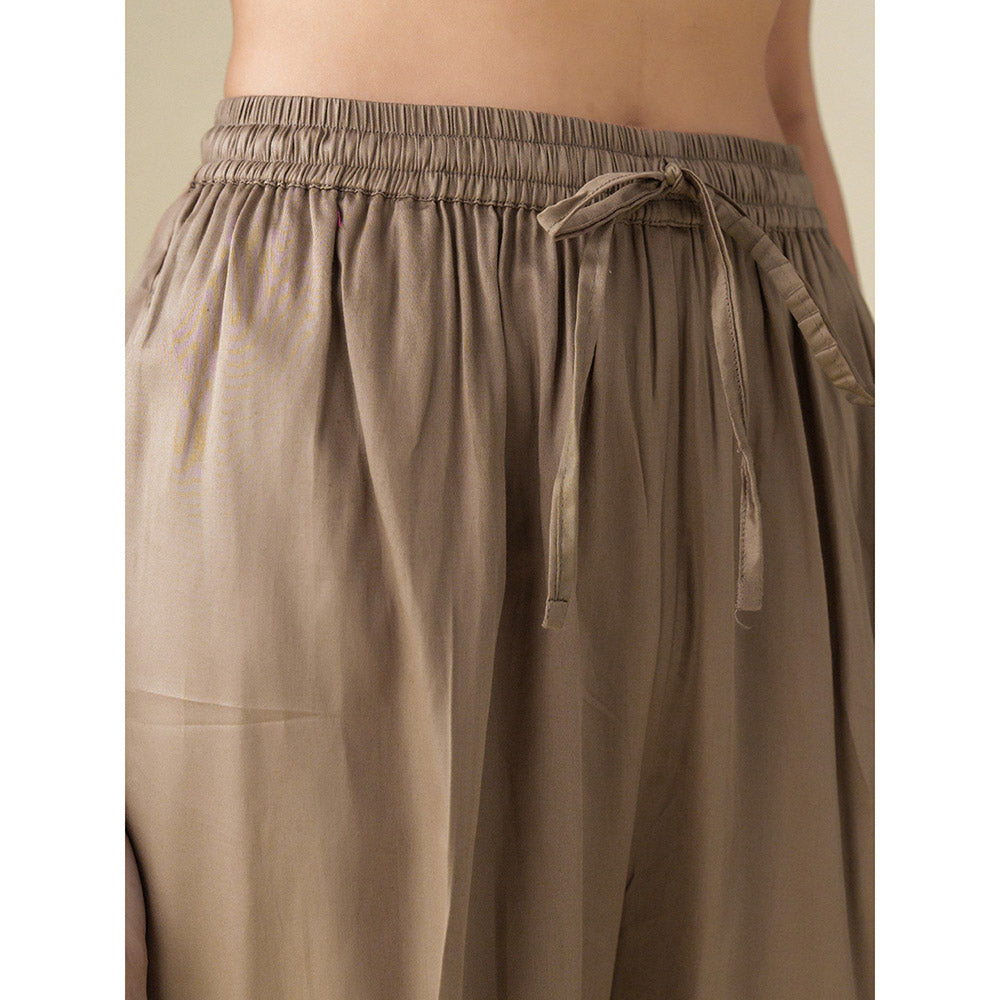 Mushio Brown Cotton Silk Pants
