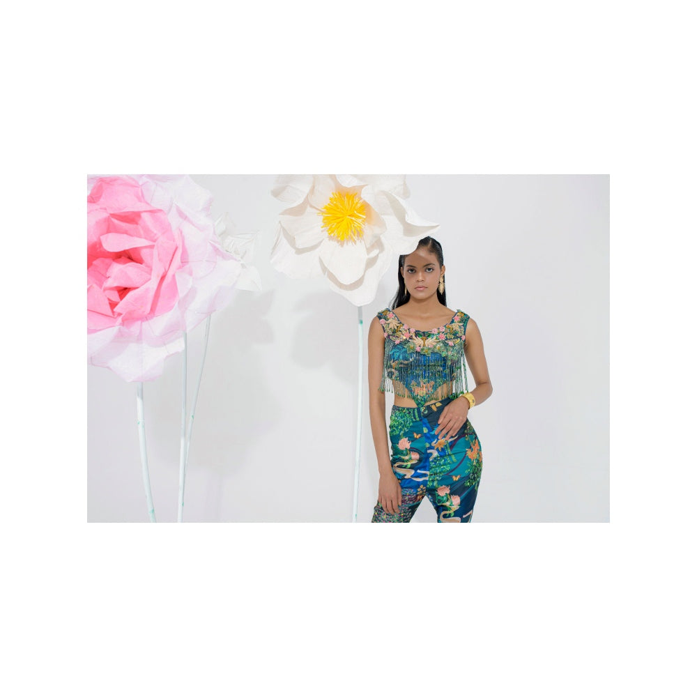 Muskan Aggarwal Gulnar Embellished Floral Print Co-Ord (Set of 2)