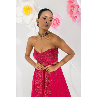 Muskan Aggarwal Nurvi Pink Embellished Top and Lehenga (Set of 2)