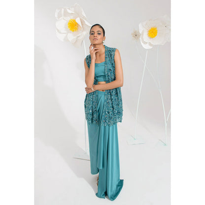 Muskan Aggarwal Zarah Embellished Bustier with Skirt and Jacket (Set of 3)