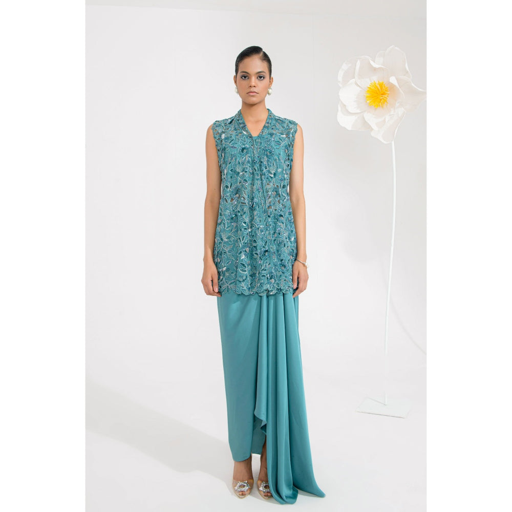 Muskan Aggarwal Zarah Embellished Bustier with Skirt and Jacket (Set of 3)