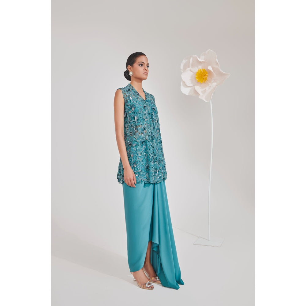 Muskan Aggarwal Zarah Embellished Bustier with Skirt and Jacket (Set of 3)