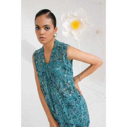 Muskan Aggarwal Zarah Embellished Bustier with Skirt and Jacket (Set of 3)