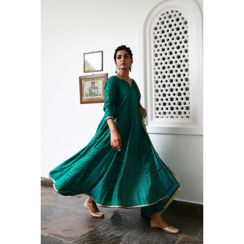 Myaara Panna Anarkali Set (Set of 3)