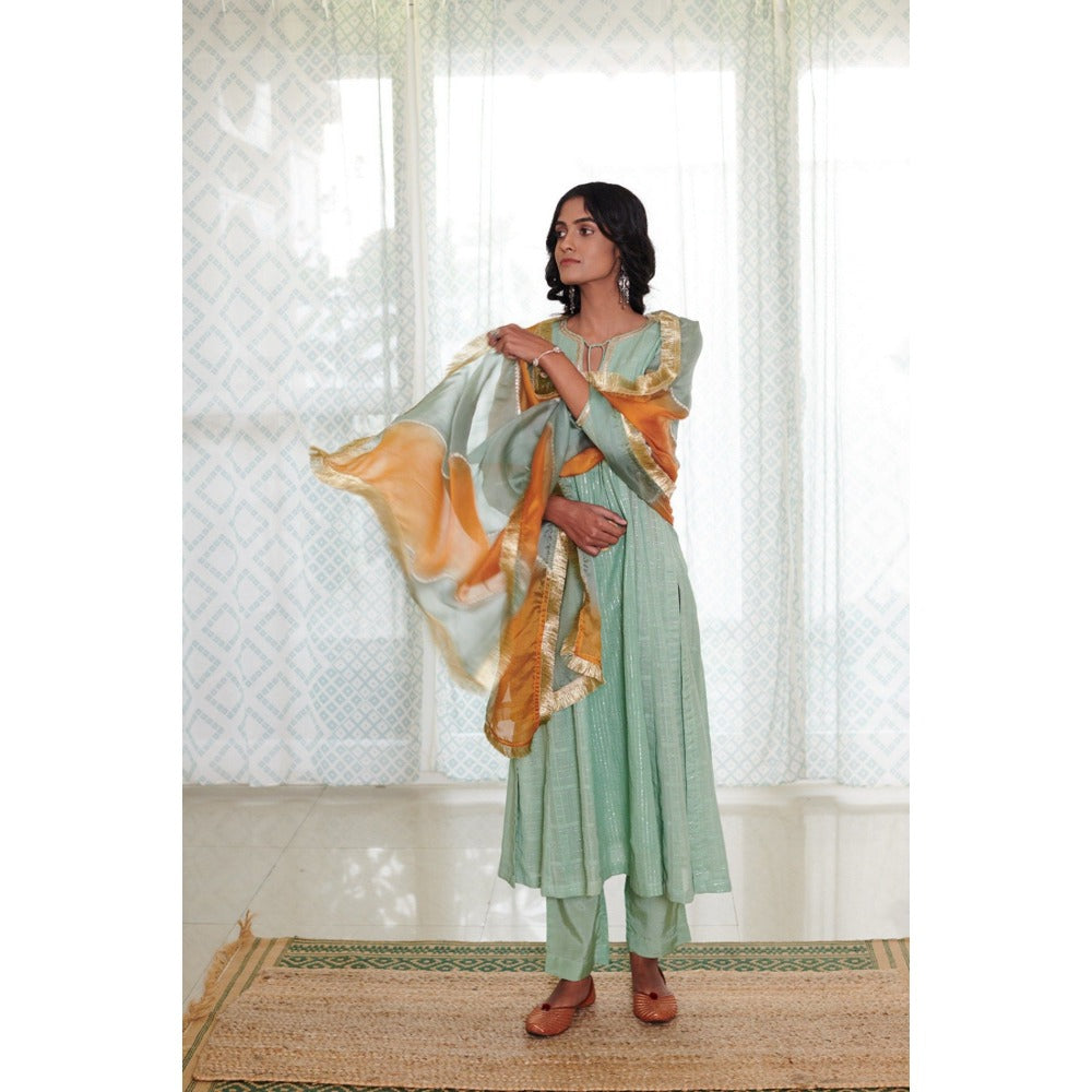 Myaara Mint Lehariya Set (Set of 3)